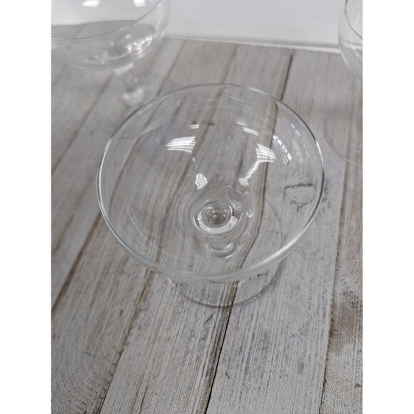 Set of 4 Sherbet Glasses Drinking Stemmed Clear Cocktail 3 1/4" - Picture 3 of 5